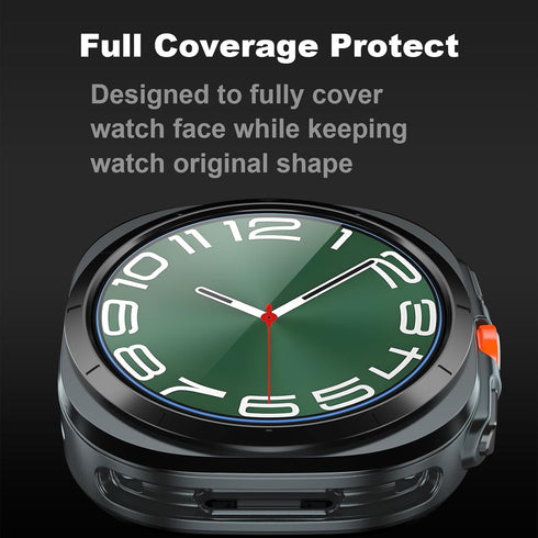 2 Pack 9H Tempered Glass Screen Protector for Samsung Galaxy Watch Ultra 47mm (2024), Waterproof HD Film
