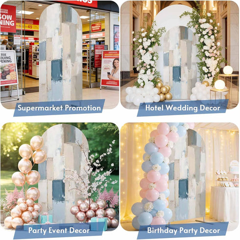 Jnbasdffb 6.6 Modern Geometric Wedding Arch Cover, Stretchy Spandex Arch Backdrop Stand Covers FT, Abstract Oil