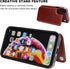 iPhone XR Wallet Case with Card Holder, Premium PU Leather Kickstand, Double Magnetic Clasp, Shockproof Cover (Brown)
