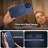 Upgraded Magnetic iPhone 12/iPhone 12 Pro Case, Slim Deep Blue Matte, Military-Grade Protection, Compatible with