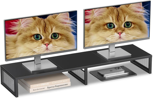 Dual Computer Monitor Stand Riser, Desk Organizers and Accessories, Printer & TV