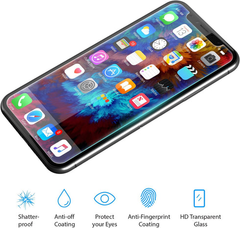 Aslanda Screen Protector for iPhone XR, Clear Tempered Glass Screen Protector 2018, 9H Hardness, 99.9% Transparency