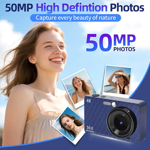 HUAZIX 4K 32GB 16X Digital Camera for Photography Autofocus, Point and Shoot Cameras with SD Card, Digital Zoom