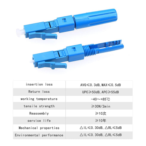 FTTH LC UPC or APC Optical Fiber Cable Quick Connectors LC Fast Connector Adapter Single Mode SM9/125 (5pcs)