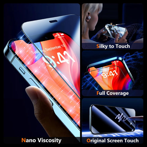 UniqueMe iPhone 12 Pro Max Screen Protector - Military Grade Shatterproof Tempered Glass, 9H+ Hardness, 2 Packs