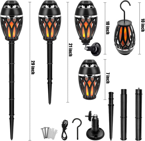 SKYK LED Flame Speaker, Tiki Torch Atmosphere Light, Outdoor Bluetooth 5.0 Wireless Speaker for Parties