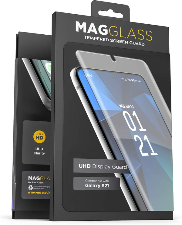 magglass Tempered Glass Screen Protector for Samsung Galaxy S21, Anti-Bubble UHD Clear, Fingerprint Sensor Compatible