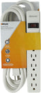 Woods 41436 Power Strip with 6 Outlets, Overload Safety Switch, 8 Foot Cord, White