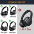 SOULWIT Cooling Gel Ear Pads Cushions Replacement for Anker Soundcore Life 2 (Not fit Life 2 Neo)/Q20/Q20+/Q20I/Q20BT Headphones, Ear Pads with High-Density Noise Isolation Foam - Black