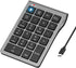 Bluetooth Number Pad Wireless & Wired 10 Key USB Keypad, Rechargeable Numpad for Laptops, Desktop, Computers
