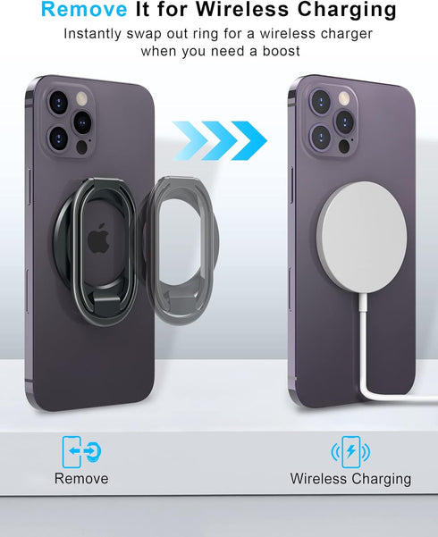 ?2024 Upgraded? Mag Safe Phone Ring Holder, Adjustable Magnetic Kickstand Compatible with iPhone 15 & 14 Series