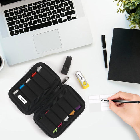 MECHEER 10 12 Flash Drive Case USB Storage Case Slots, Portable Thumb Drive USB Holder, Tech Organizer Travel
