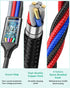HanCenDa 4 in 2 Multi Charging Cable, 3Pack 6FT Universal Multi USB Charger Cable for All Devices Nylon Braided USB A/C