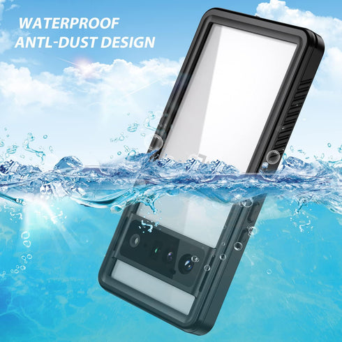 Pixel 6 Pro Case Waterproof, IP68 Certified with Built-in Screen Protector Full Body Shockproof Dirtproof Snowproof Rugged Clear Case for Google Pixel 6 Pro 6.71" 2021 (Black)