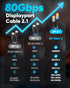 80Gbps 2.1 10FT, 16K@60Hz, 8K@120Hz, 4K@240Hz, 2.1 16K HDR10 1.2a, 5090, 7900XTX Highwings Displayport Cable DP Cable
