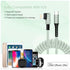 Coil Lightning to USB-C Cable, 8ft to 2ft, 90 Degree Right Angle, Ultra-Strong MFi Certified Fast Charging Cord