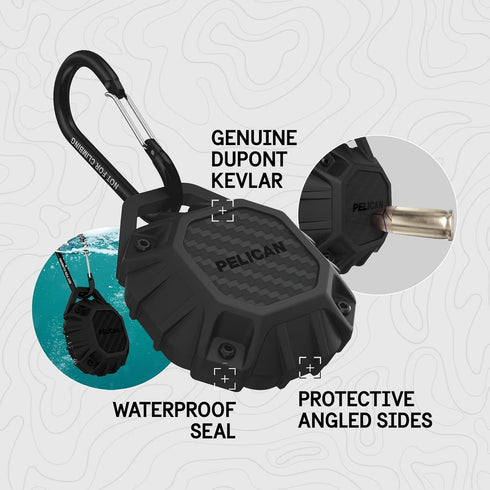 Pelican Marine AirTag Holder, Waterproof AirTag Keychain with Carabiner Clip, Impact Resistant Protective Apple Air Tag