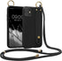 kwmobile Case for Apple iPhone 11 - Soft TPU Phone Cover with Hand Strap Holder and Lanyard in Black