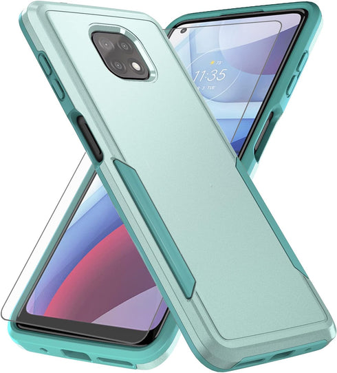 Asuwish Phone Case for Moto G Power 2021 with Tempered Glass Screen Protector