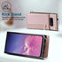 Samsung Galaxy S10e Wallet Cover, Pink, with Crossbody Strap, Leather Card Holder, Flip Cases, Kickstand