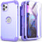 IDweel for iPhone 11 Pro Max Case with Tempered Glass, Hybrid 3 in 1 Shockproof Slim Heavy Duty Protection, Purple
