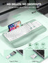 EAYBLLY 2.4GHz Ergonomic Wireless Keyboard with Cushioned Wrist Rest, Wave Keys, Phone Holder, Comfortable Natural