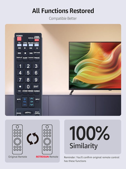 GB118WJSA Replacement TV Remote Control for Sharp Television Fit for Sharp AQUOS TV Models GB004WJSA GB005WJSA