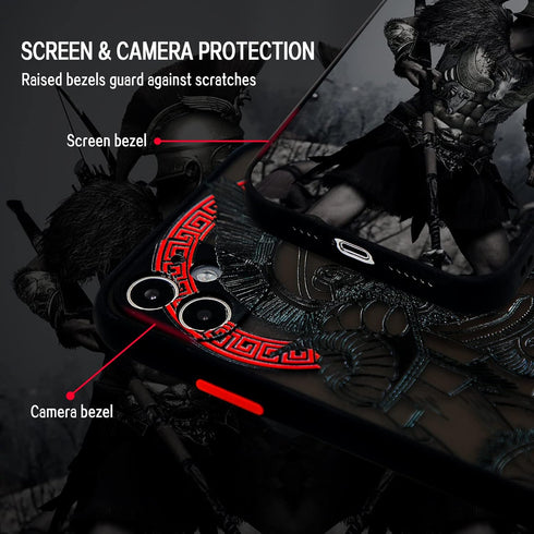 Cool Gladiator Phone Case with 3D Embossed Compatible for iPhone 12 Clear Frosted Trendy Phone Case