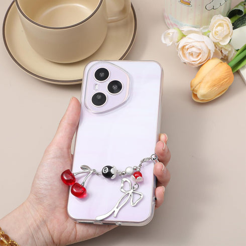 Shimmeroo 2Pcs Y2K Cherry Phone Charm Keychain, Cute Cell Phone Charms Kawaii Red Metal Cellphone Strap Keychain