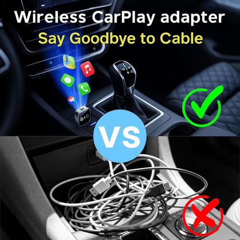 VOOYVEX 2026 3 1 Wireless Carplay Adapter Screen Mirroring Adapter for Car Mirror Phone to Car Screen Auto Linker Pro