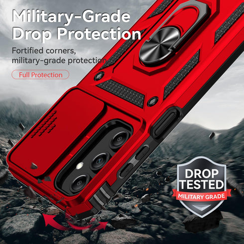 for Samsung A15 5G Case with Screen Protectors and Camera Cover, Military Grade Drop Tested - Red