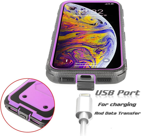 Asuwish Hybrid Rugged Shockproof Case for T-Mobile Revvl 5G, Full Body Protective Accessories, Purple