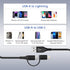 USB to USB-C and Lightning Cable 2 in 1, Short Coiled, 3A Fast Charge & Data Sync, Support Apple Carplay & Android Auto