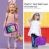 LTROP Kids Case for iPad 5th/6th Generation & Air 2, Shockproof Bumper Cute Kid Case with Shoulder Strap (Purple)