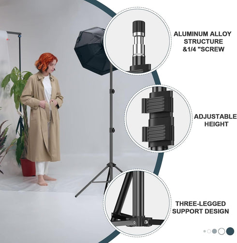 EMART 7 Ft Light Stand for Photography, Portable Tripod Stand, 2 Pack with Carry Case for Speedlight