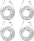 Smays 25ft Micro USB Extension Cable 4-Pack for Wyze Cam Pan, Blink Mini, YI Home Camera - White