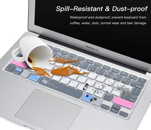CaseBuy MAC OS Shortcut Keyboard Cover for Old MacBook Air 13" A1466 A1369 & MacBook Pro 13" & 15"