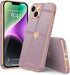 Teageo iPhone 14 Case - Cute Lavender Love Heart, Luxury Electroplate, Soft Bling, Shockproof, Full Camera Protection.