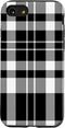 Buffalo Plaid Phone Case for iPhone SE (2020), 7, 8 - Black and White Gingham Pattern Case