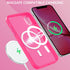 Telaso iPhone X Case, iPhone Xs Phone Case Compatible with Magsafe Wireless Charging Translucent Matte Back Slim Shockproof Anti-Scratch Anti-Yellow Protective Magnetic iPhone X/XS Case, Hot Pink