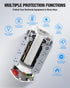 Power Strip Surge Protector, 10 Ft Extension Cord with 12 AC Outlets, 4 USB (1 USB C), White Desktop Charging Station