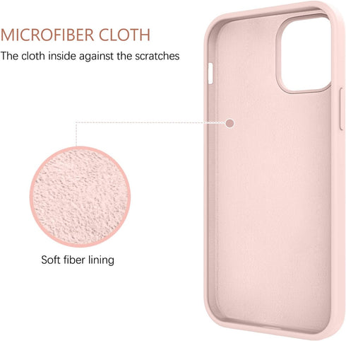 DUEDUE Liquid Silicone Soft Gel Rubber Case for iPhone 12 Pro Max 6.7", Full Protective with Microfiber Cloth Lining,