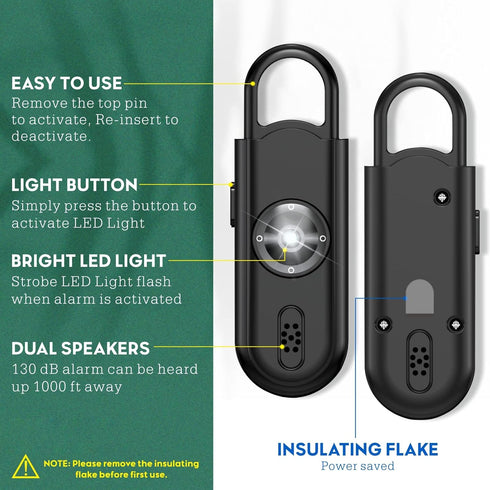 Safe Sound Personal Safety Alarm for Women - Loudest 130dB Siren with Strobe SOS LED Light Safety Keychain, Personal Sound Safety Siren for Women, Men, Children, Elderly