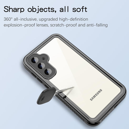 Galaxy S23 FE Case, Ultimate Waterproof & Shockproof Protection, Full Coverage with Screen Protector, Slim Design Black