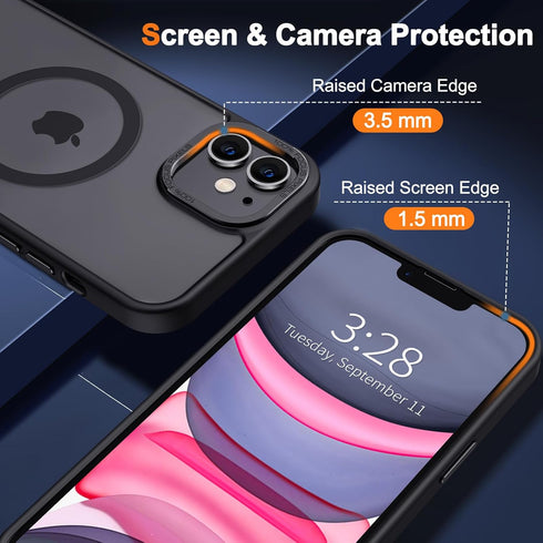 Hython Magnetic Translucent Matte Phone Case for iPhone 11, Slim Fit Shockproof Bumper, Compatible with MagSafe for