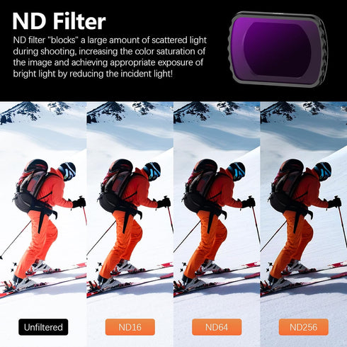 AMAZEAR 4/3 1/4 ND16/ND64/ND256 5 Pack ND CPL Filters Kit for DJI Osmo Pocket / Xtra Muse Gimbal Camera Accessories