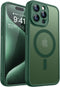 CANSHN Magnetic Case for iPhone 15 Pro Max, Full Camera Protection, Compatible with MagSafe - Deep Green