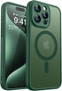 CANSHN Magnetic Case for iPhone 15 Pro Max, Full Camera Protection, Compatible with MagSafe - Deep Green