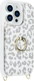 iPhone 15 Pro Max Case with Card Holder for Women, Phone Case with Strap, Crossbody Lanyard, Ring Stand, Cute Wallet