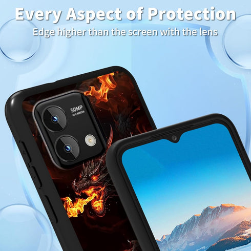 Motorola Moto G Stylus 4G 2023 Case, Cool Red Dragon Soft TPU Shockproof Scratch-Proof Protective Cover